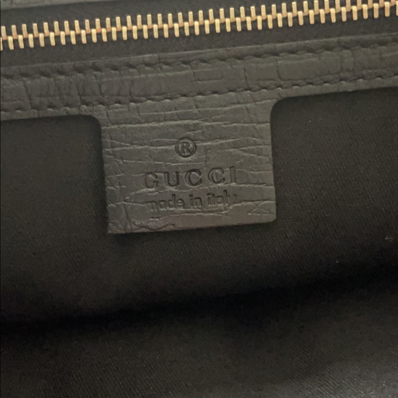 Authentique Gucci purse.  Canvas. Black with taupe stripe. - Picture 5 of 14